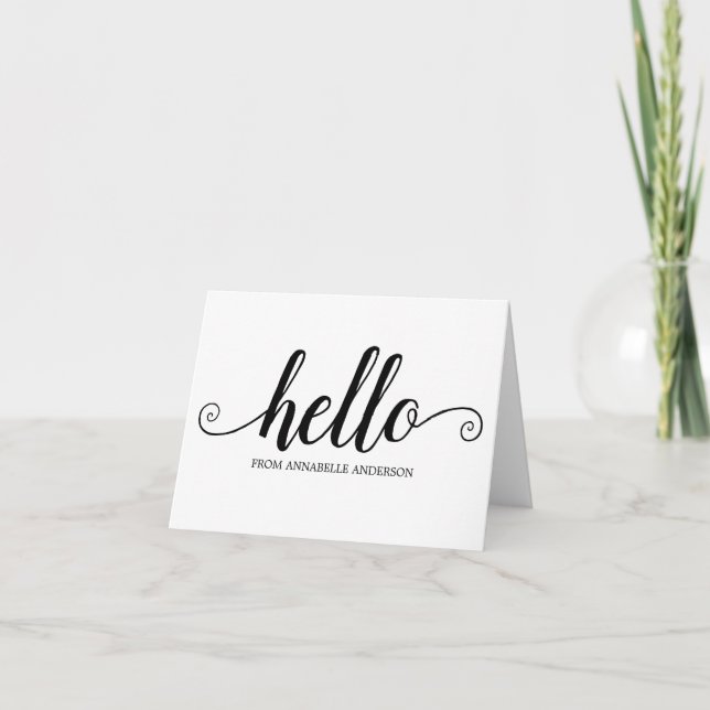 Hello Black Script Niedlich Moderne Elegante Girly (Vorderseite)