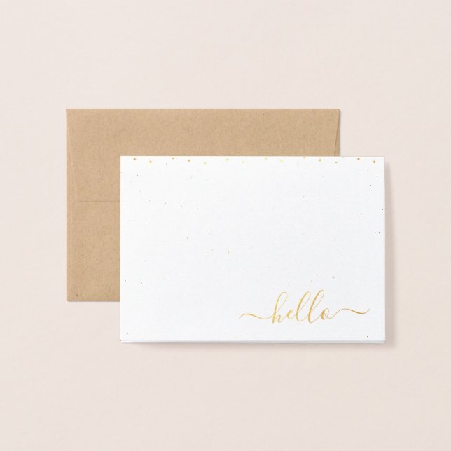 Hello Blank Foil Note Card Folienkarte (Vorderseite mit Umschlag)