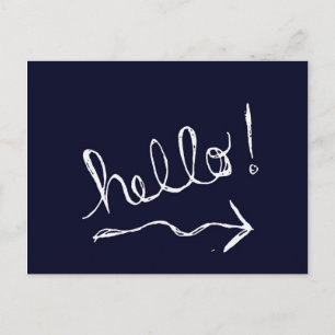 Hello Blue Postcard Postkarte