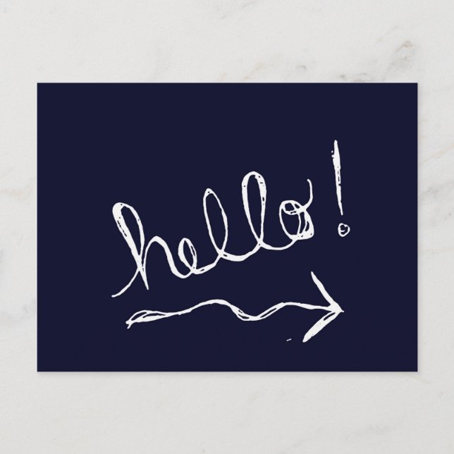 Hello Blue Postcard Postkarte (Vorderseite)