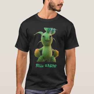 Hello Cactus Funny T - Shirt