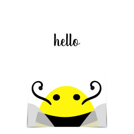 "Hello" Cute Bee Card for Any Time Karte