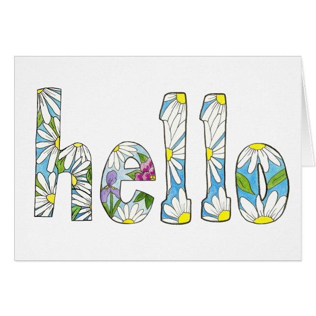 Hello Daisy Note Card (Vorderseite (Horizontal))