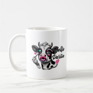 Hello Darlin Niedlich Sassy Cow - Puckering Lips Kaffeetasse