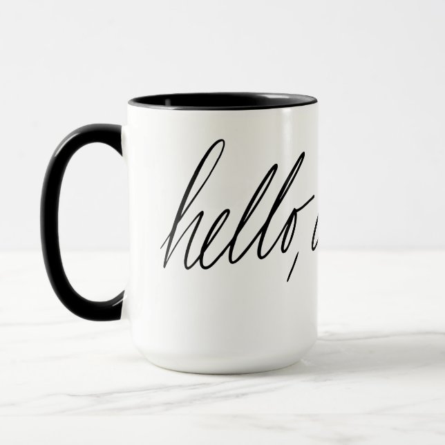 Hello Darling handgeschrieben Tasse (Links)