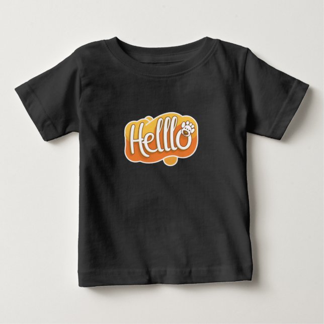Hello Dog Cartoon Graphic T - Shirt (Vorderseite)