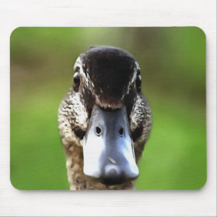 Hello Ducky Quirky Duck Portrait Mousepad