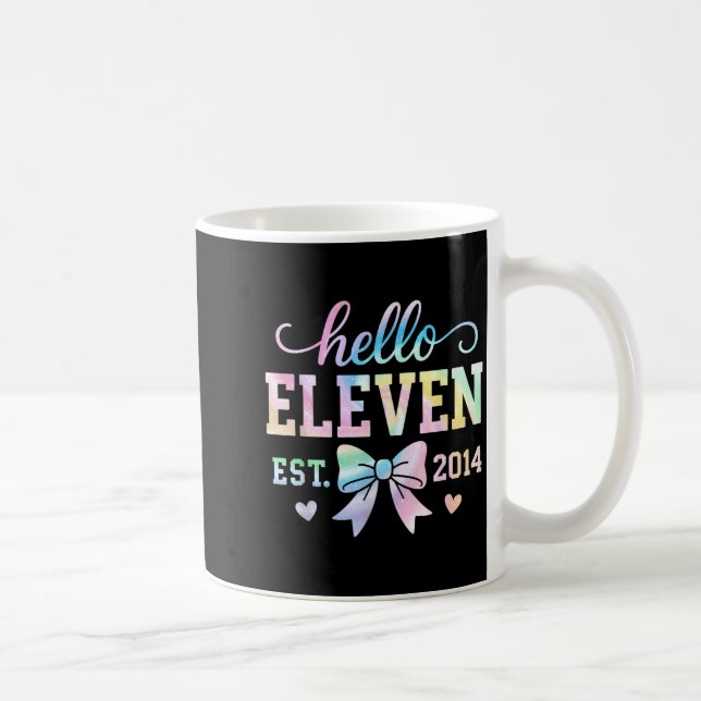 Hello Eleven Est 2014 Coquette Bow 11th Birthday G Kaffeetasse (Rechts)
