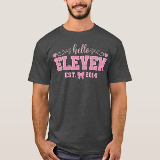 Hello Eleven Est 2014 Coquette Bow 11th Birthday G T-Shirt