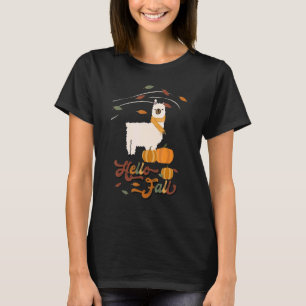 Hello Fall Alpaca Süße Tier Llama Fall Vibes Tha T-Shirt