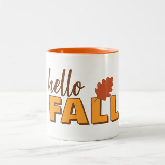 Hello Fall Autumn Mug Zweifarbige Tasse