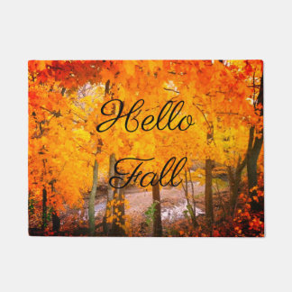Hello Fall avec tapis de porte de scène d'automne