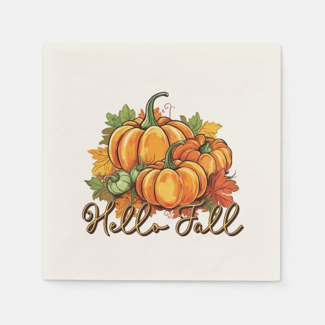 Hello Fall - Cosy Pumpkin Patch Serviette (Vorderseite)