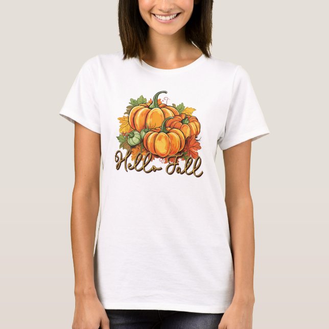 Hello Fall - Cosy Pumpkin Patch T-Shirt (Vorderseite)