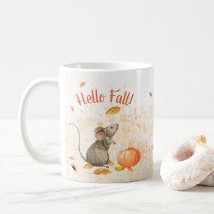 Hello Fall Cute Mouse Kaffeetasse