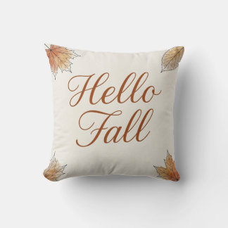 Hello Fall Elegant Watercolor Autumn Foliage Kissen