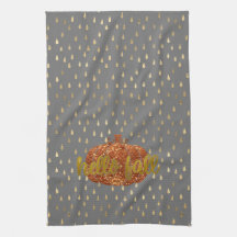 Hello Fall Glitzer Pumpkin + Metallic Gold & Gray