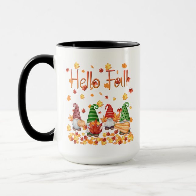 Hello Fall Gnome 15oz Tasse (Links)