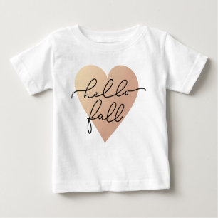 Hello Fall Liebe Heart Baby T-shirt