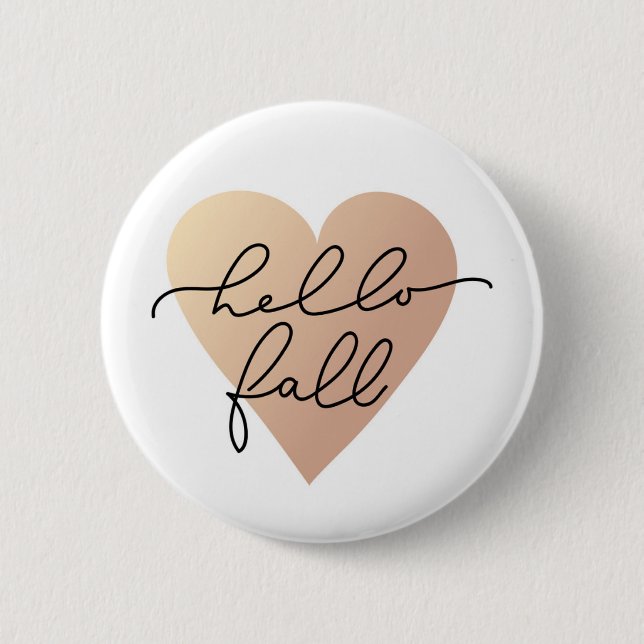 Hello Fall Liebe Heart Button (Vorderseite)