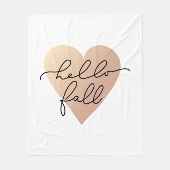 Hello Fall Liebe Heart Fleecedecke (Vorderseite)