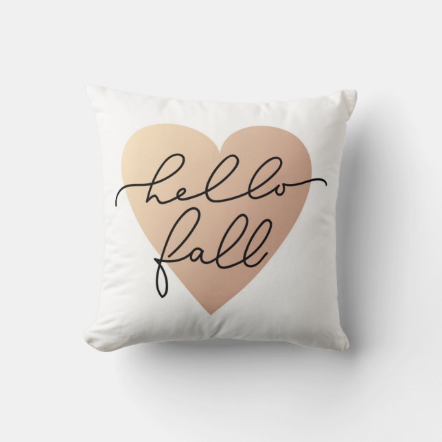 Hello Fall Liebe Heart Kissen (Vorderseite)