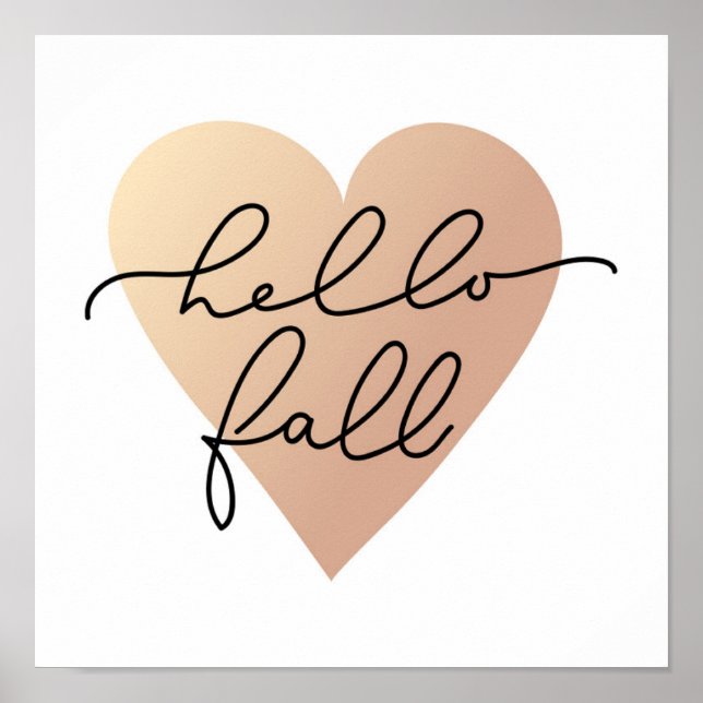 Hello Fall Liebe Heart Poster (Vorne)