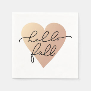 Hello Fall Liebe Heart Serviette