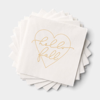 Hello Fall Liebe Heart Servietten Mit Folie