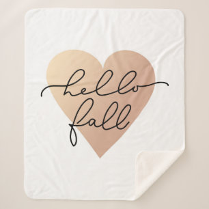 Hello Fall Liebe Heart Sherpadecke