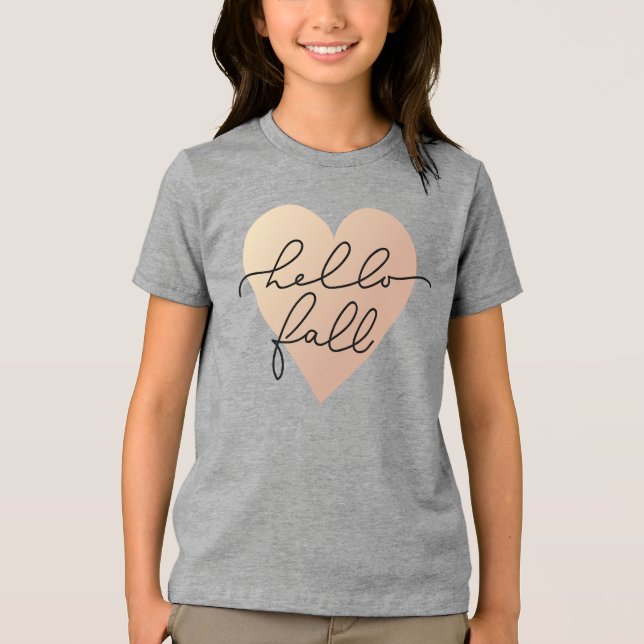 Hello Fall Liebe Heart Tri-Blend Shirt (Vorderseite)