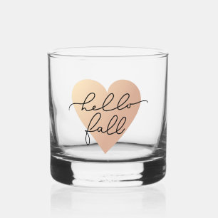 Hello Fall Liebe Heart Whiskyglas