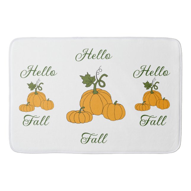 Hello Fall Minimalistisch Niedlich Badematte (Vorderseite)