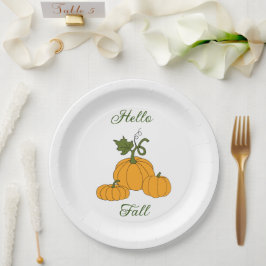 Hello Fall Minimalistisch Niedlich Pappteller