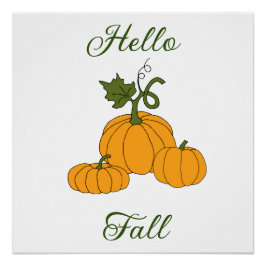 Hello Fall Minimalistisch Niedlich Poster