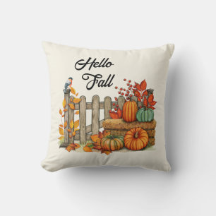 Hello Fall Niedlich Bauernhaus Herbstakzent Kissen