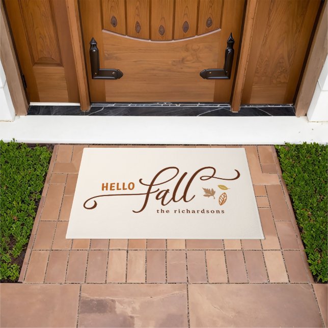 Hello Fall Personalisiert Fußmatte (Außenbereich)