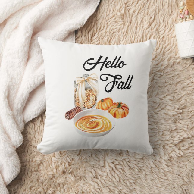 Hello Fall Pumpkin Bauernhof Niedlich Herbstdekor Kissen (Decke)