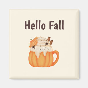 Hello Fall Pumpkin Latte Farmhouse Niedlich Magnet