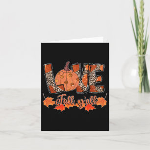Hello Fall Pumpkin Liebe Fall Y_all Leopard Peace  Karte