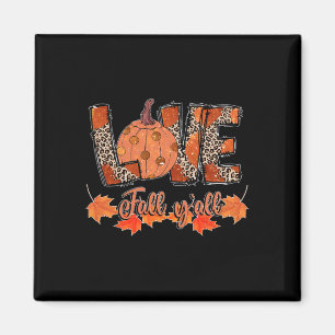 Hello Fall Pumpkin Liebe Fall Y_all Leopard Peace  Magnet