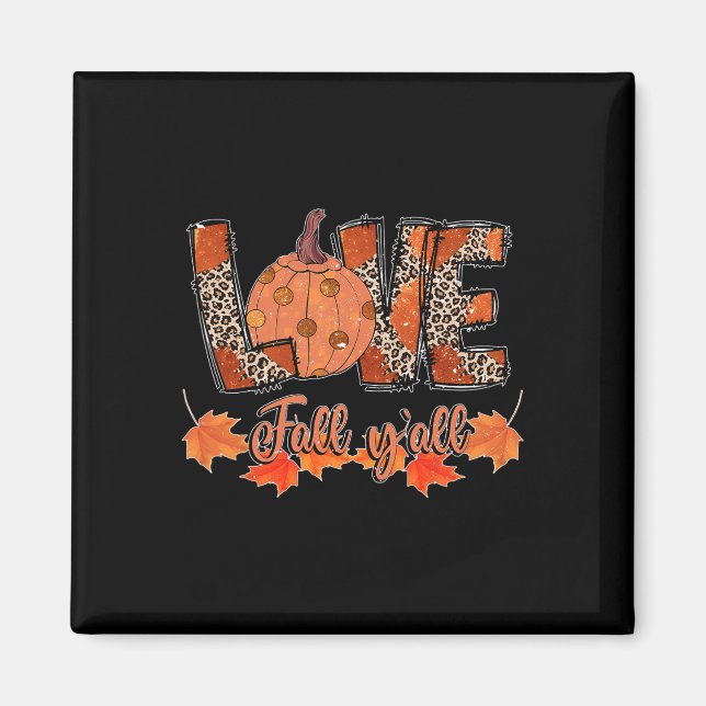 Hello Fall Pumpkin Liebe Fall Y_all Leopard Peace  Magnet (Vorne)