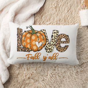 Hello Fall Pumpkin Liebe Fall Y'All Leopard Liebe Lendenkissen