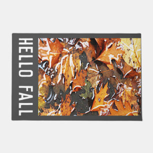 Hello Fall Rainy Blätter Fußmatte