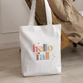 Hello Fall Retro Typografie Tragetasche