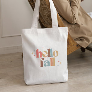 Hello Fall Retro Typografie Tragetasche