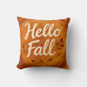Hello Fall Script Elegantes Herbstwirbelkissen Kissen