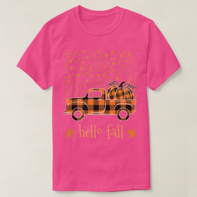 Hello Fall Shirt Funny Halloween Pumpkin Buffalo P (Design vorne)