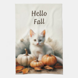 Hello Fall White Kitten Küchentücher