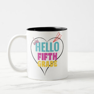 Hello Fifth Grade   Cooles Design für die 5. Klass Zweifarbige Tasse
